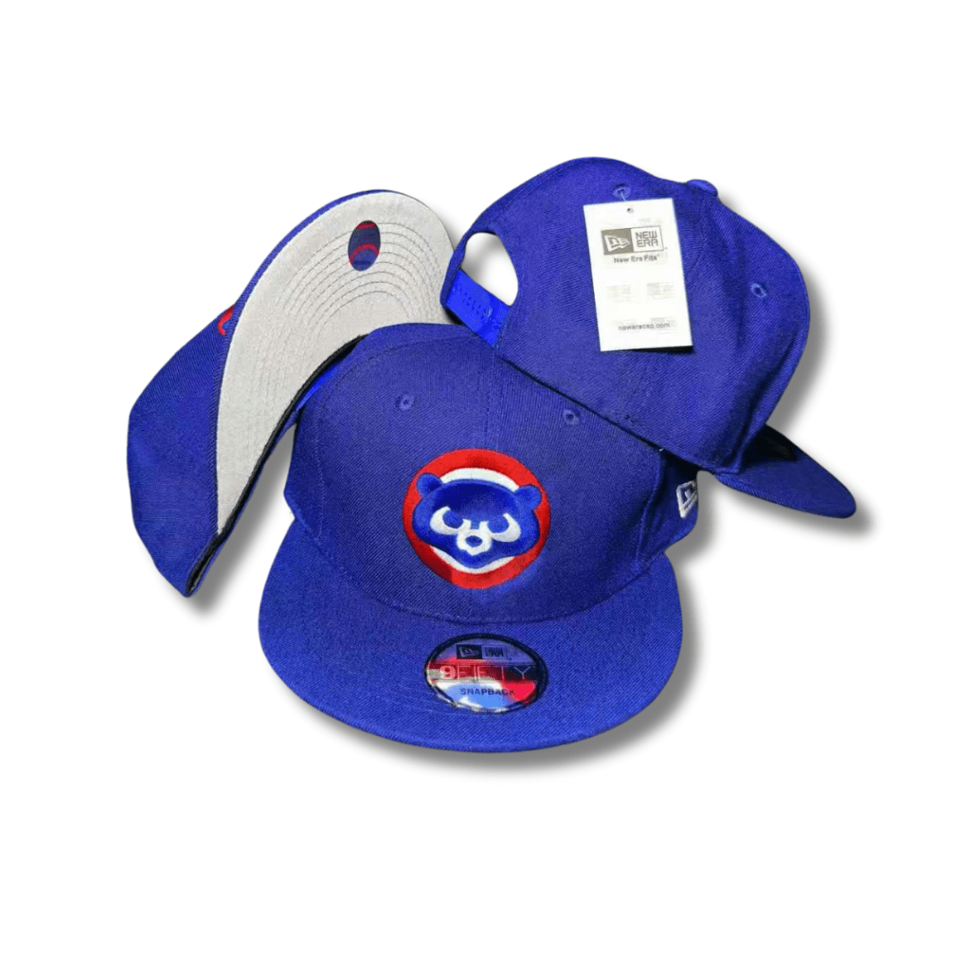 Chicago Cubs Snapback Hat with Embroidered Bear Logo Royal Blue - Snapback