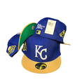Kansas City New Era 59FIFTY Royal Blue and Yellow with Anniversary Patches Cap